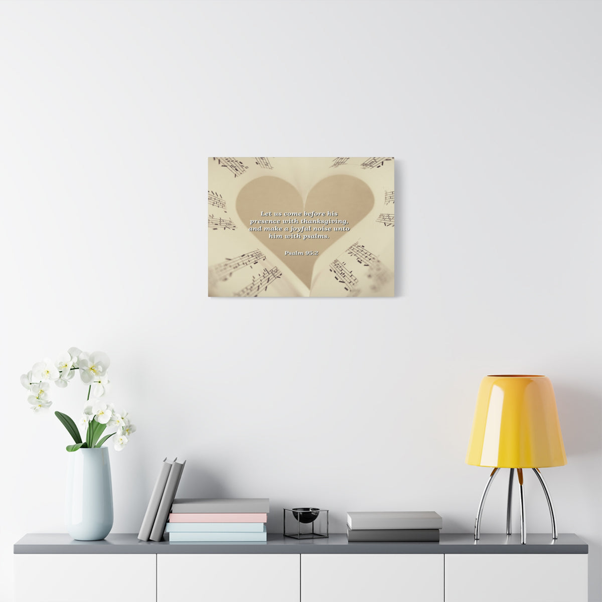 Scripture Canvas A Joyful Noise Psalm 95:2 Christian Wall Art Bible Verse Print Ready to Hang-Express Your Love Gifts