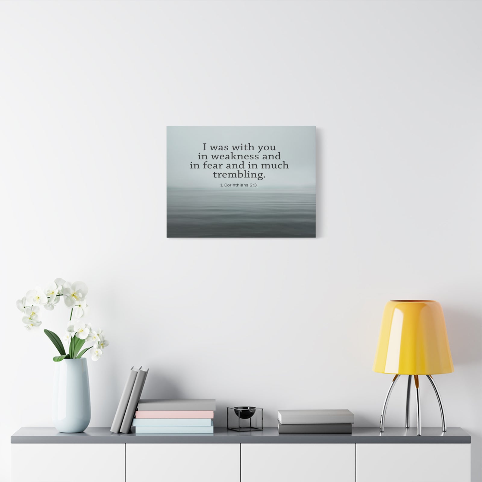 Scripture Walls I Was With You 1 Corinthians 2:3 Bible Verse Canvas Christian Wall Art Ready to Hang-Express Your Love Gifts