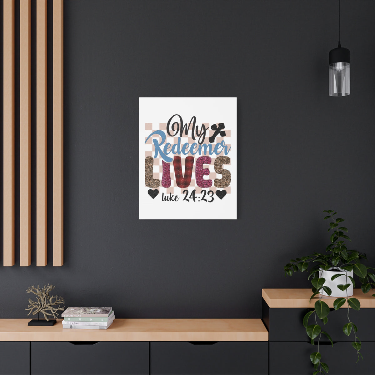 Scripture Walls Luke 24:23 My Redeemer Lives Bible Verse Canvas Christian Wall Art Ready to Hang Unframed-Express Your Love Gifts