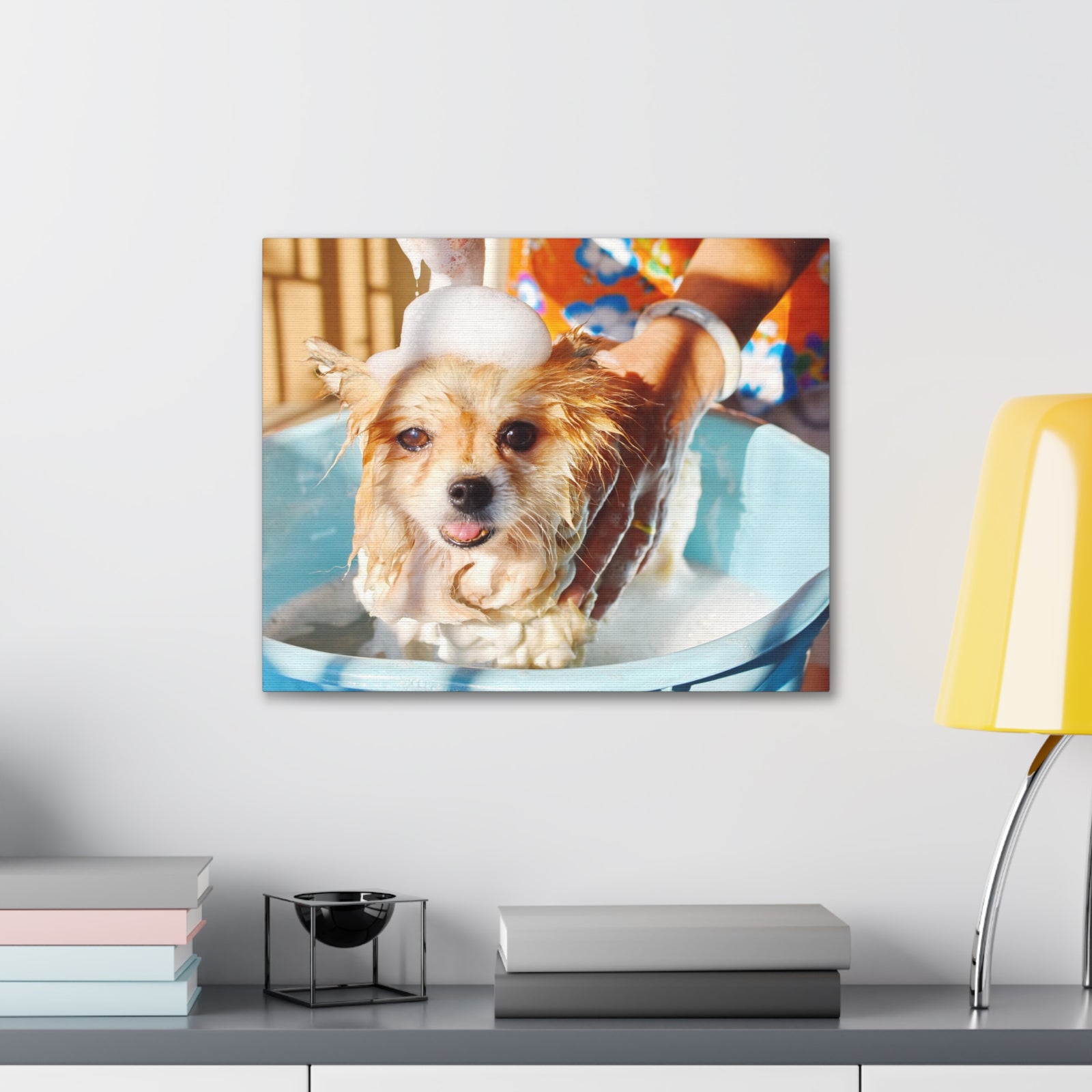 Cute Pomeranian Bathee Canvas Wall Art for Home Decor Ready-to-Hang-Express Your Love Gifts