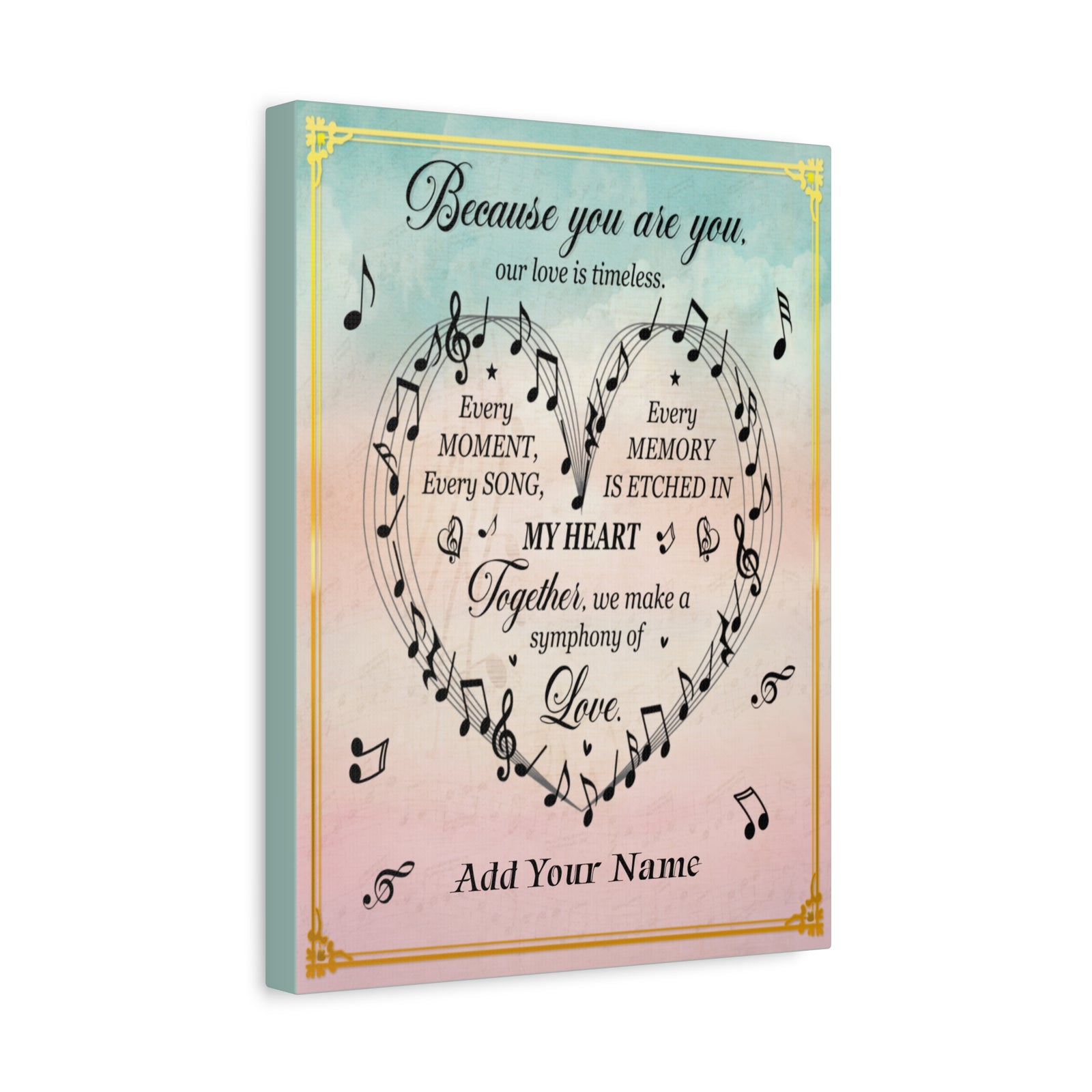 Personalized To My Wife Symphony of Love Canvas Wall Art - Romantic Gift for Her-Express Your Love Gifts