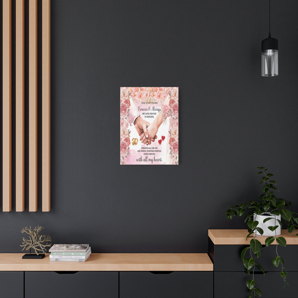 Personalized To My Wife Forever & Always Floral Canvas Wall Art – Romantic Wedding & Anniversary Gift-Express Your Love Gifts