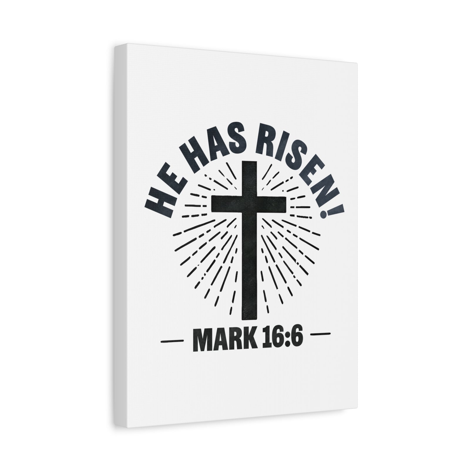 Scripture Walls Mark 16:6 He Has Risen! Cross Bible Verse Canvas Christian Wall Art Ready to Hang Unframed-Express Your Love Gifts