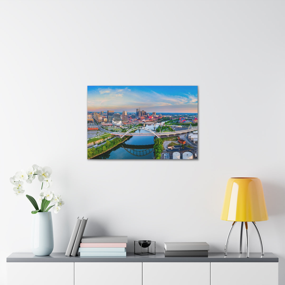 Nashville Daytime Skyline Canvas Artwork High-Quality Breathtaking Stunning Cityscape for Home Decor Ready to Hang-Express Your Love Gifts