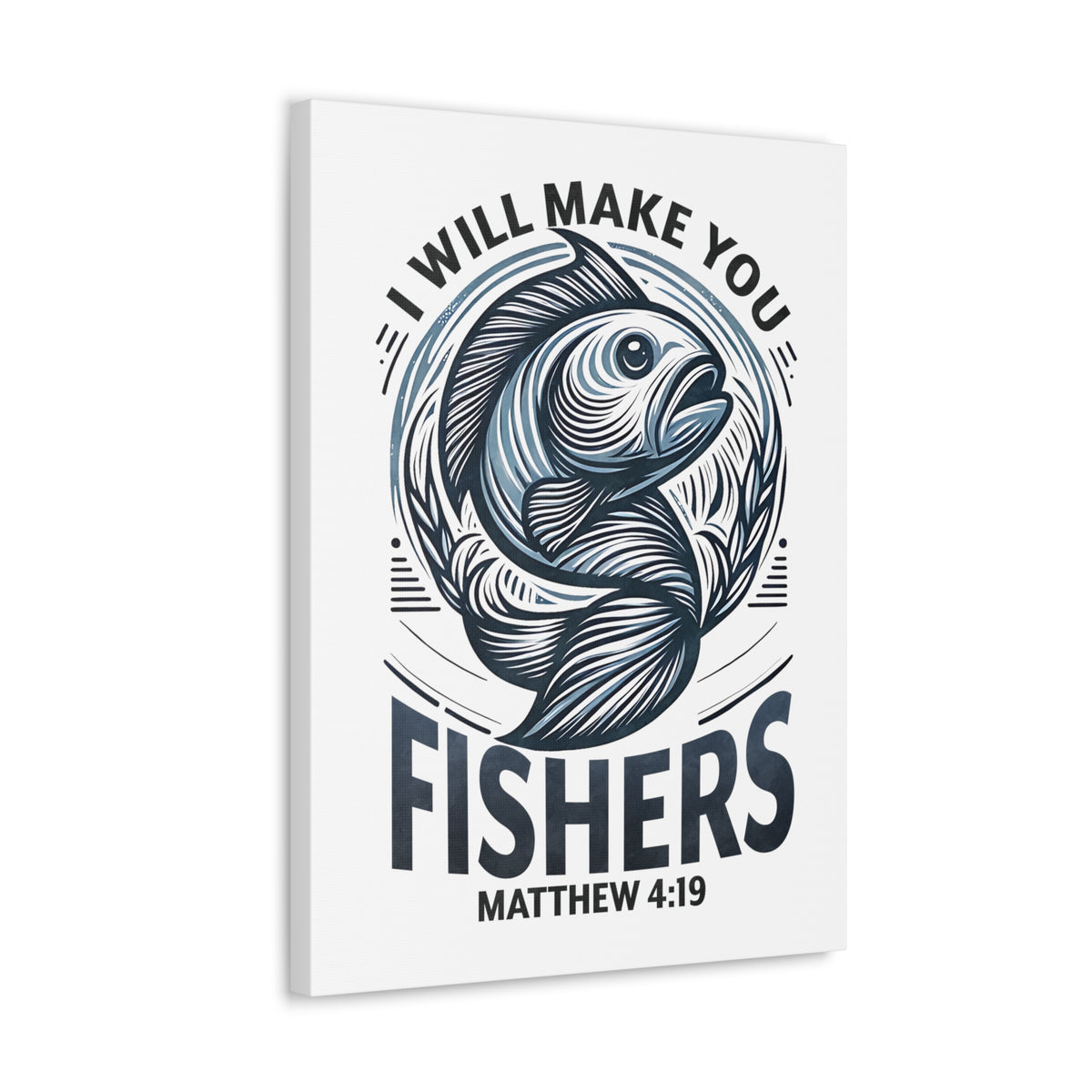 Scripture Walls Matthew 4:19 I Will Make You Fishers Bible Verse Canvas Christian Wall Art Ready to Hang Unframed-Express Your Love Gifts