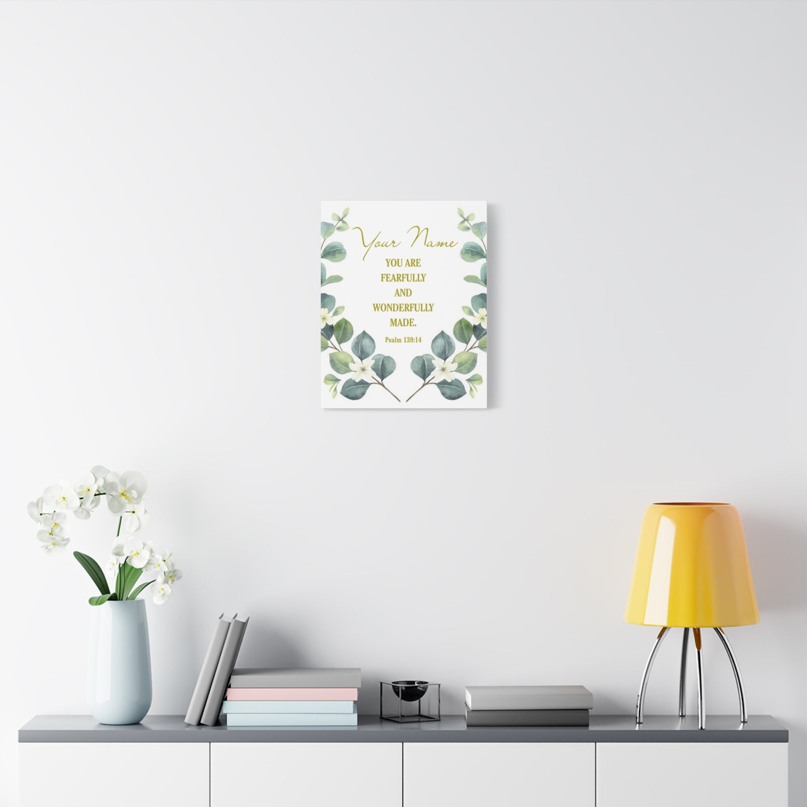 Personalized Psalm 139:14 Bible Verse Canvas Christian Wall Art Ready to Hang-Express Your Love Gifts