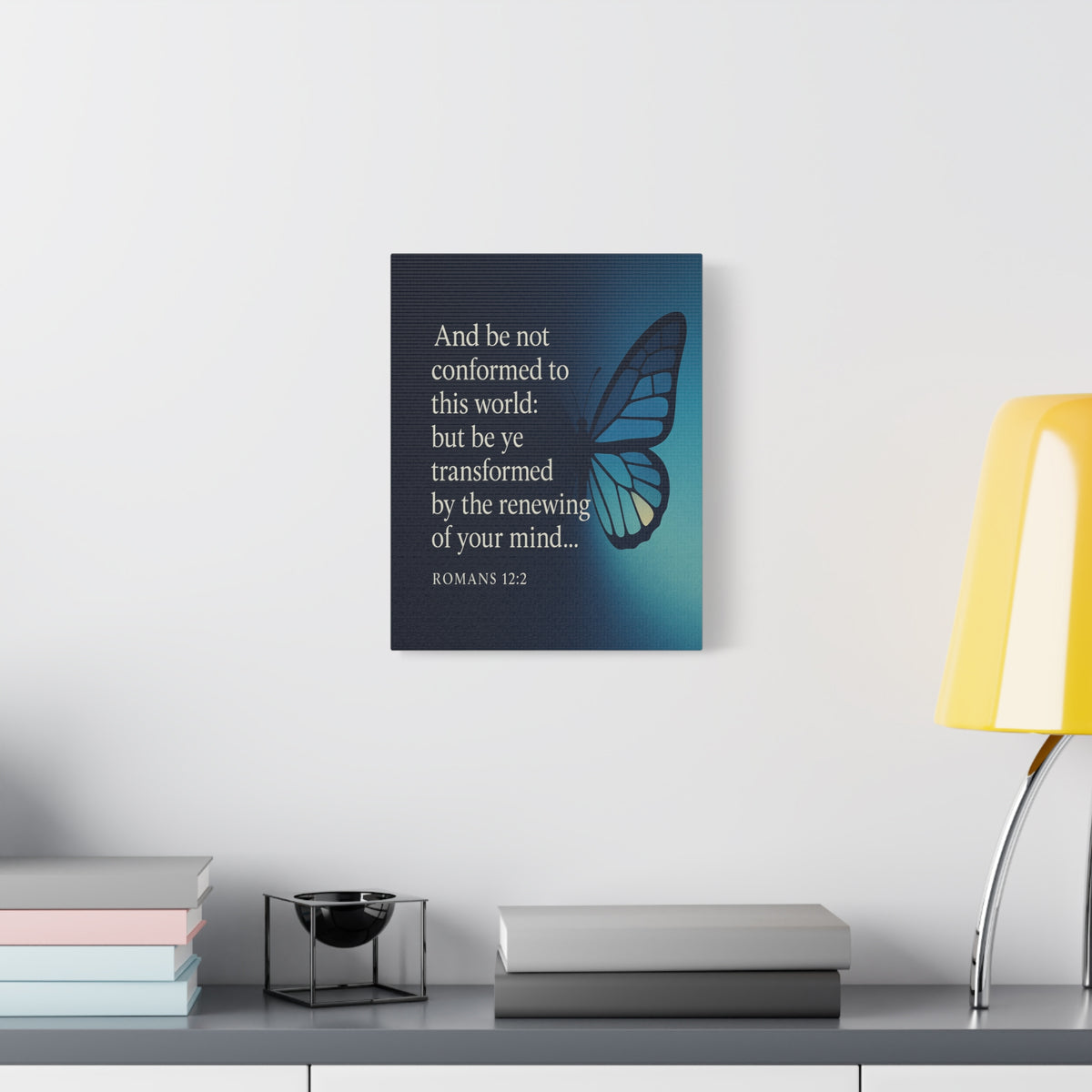 Bible Verse Canvas Romans 12:2 Christian Home Décor Wall Art Scripture Ready to Hang Faith Print-Express Your Love Gifts