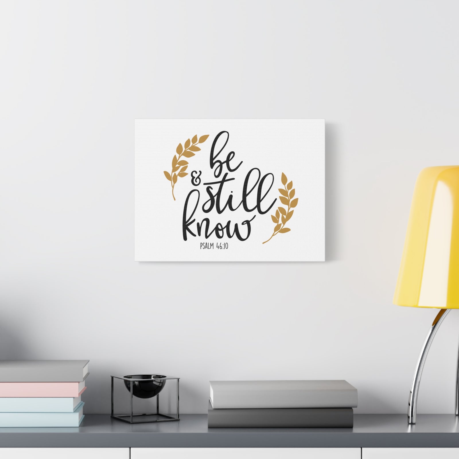Scripture Canvas Be Still & Know Psalm 46:10 Christian Wall Art Bible Verse Print Ready to Hang-Express Your Love Gifts
