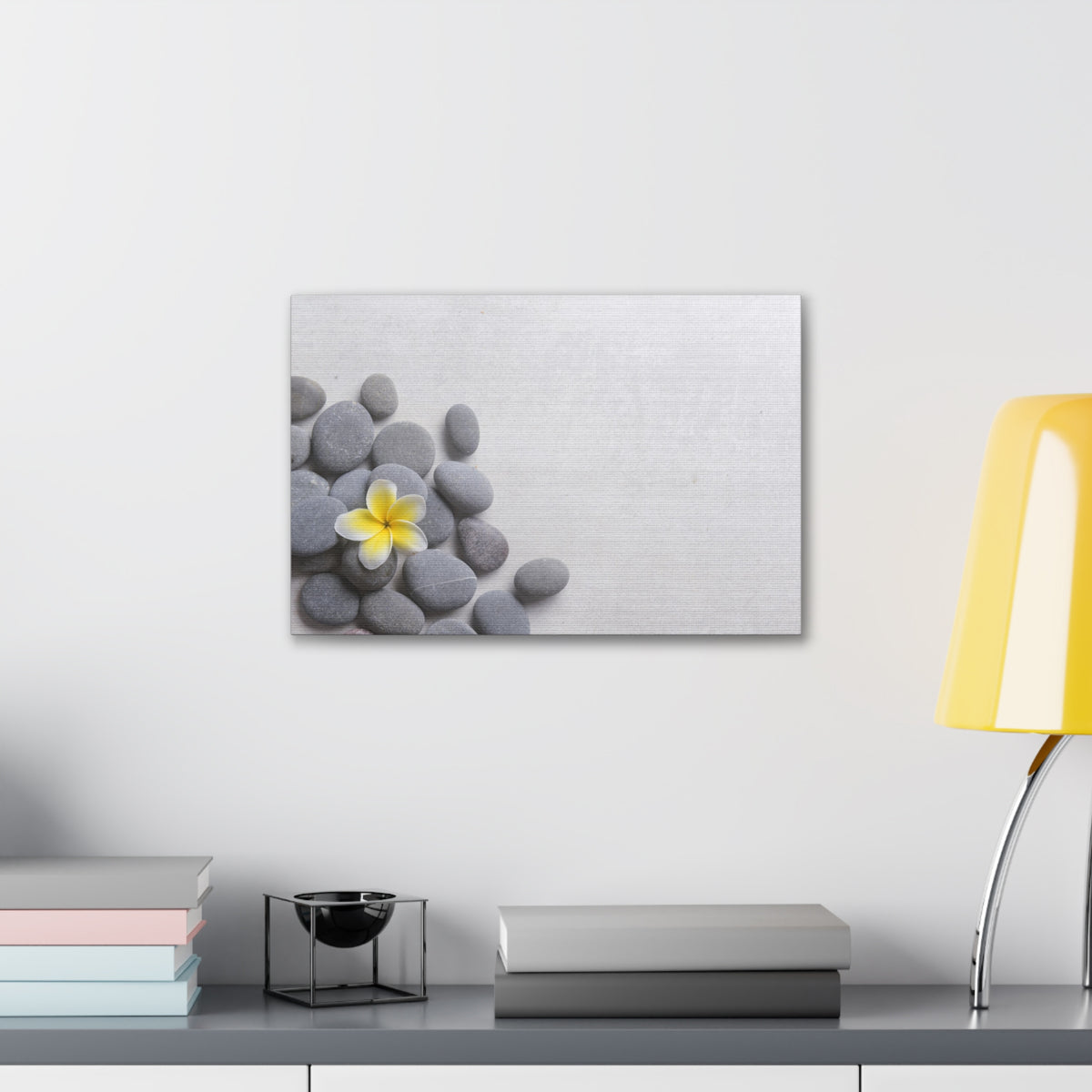 Frangipani and Zen Stones Forest Floral Nature Photography Canvas Wall Art for Home Decor Ready-to-Hang-Express Your Love Gifts