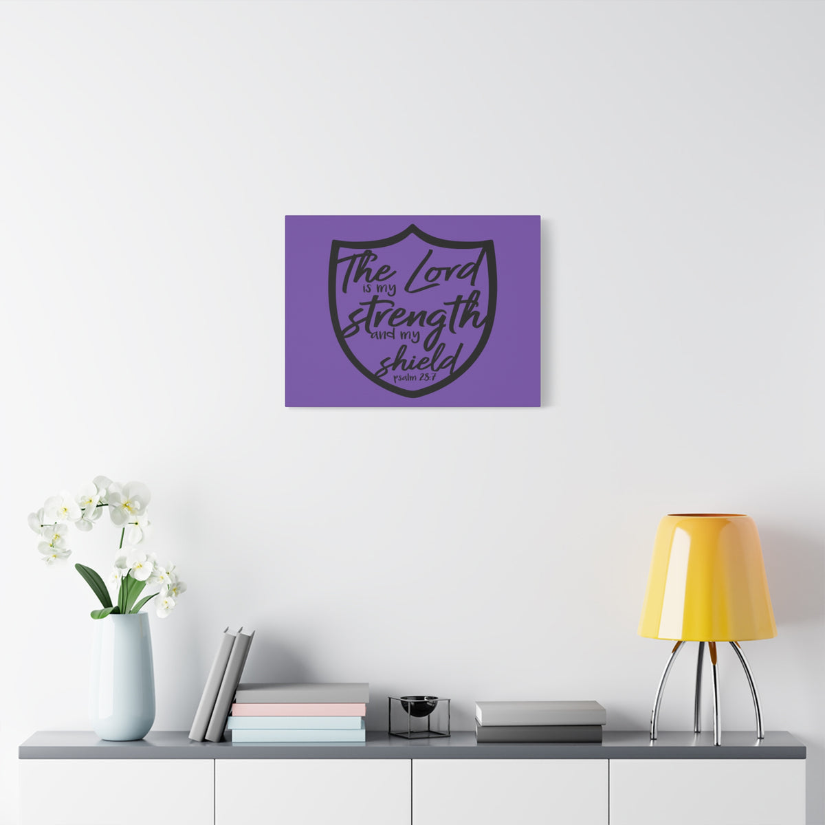 Scripture Canvas The Lord Is Psalm 28:7 Christian Wall Art Bible Verse Print Ready to Hang-Express Your Love Gifts