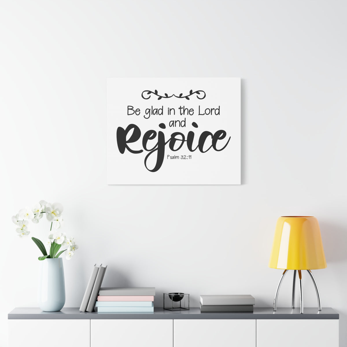 Scripture Canvas Rejoice Psalm 32:11 Christian Wall Art Bible Verse Print Ready to Hang-Express Your Love Gifts