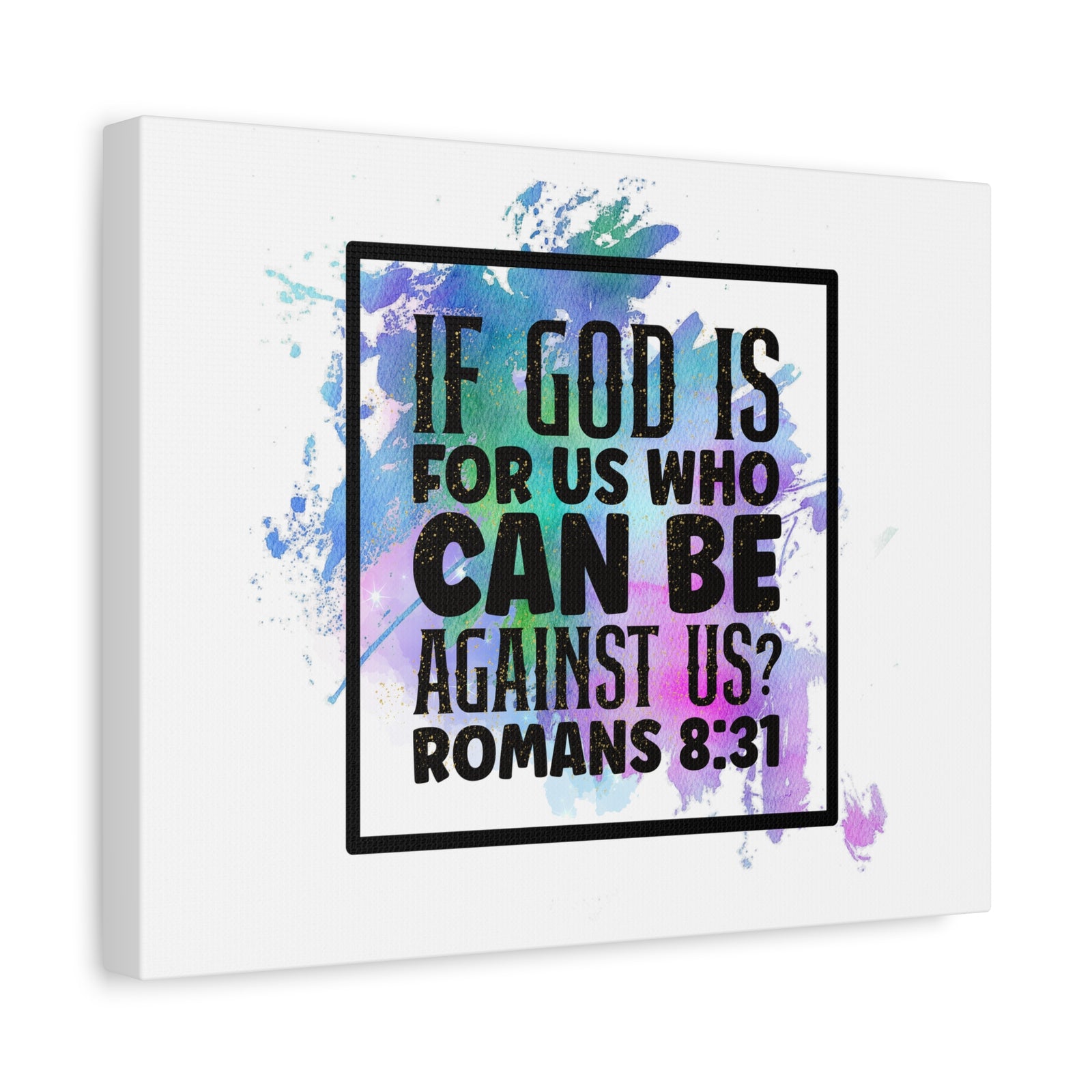 Scripture Walls Romans 8:31 Who Can Be Against Us Bible Verse Canvas Christian Wall Art Ready to Hang Unframed-Express Your Love Gifts