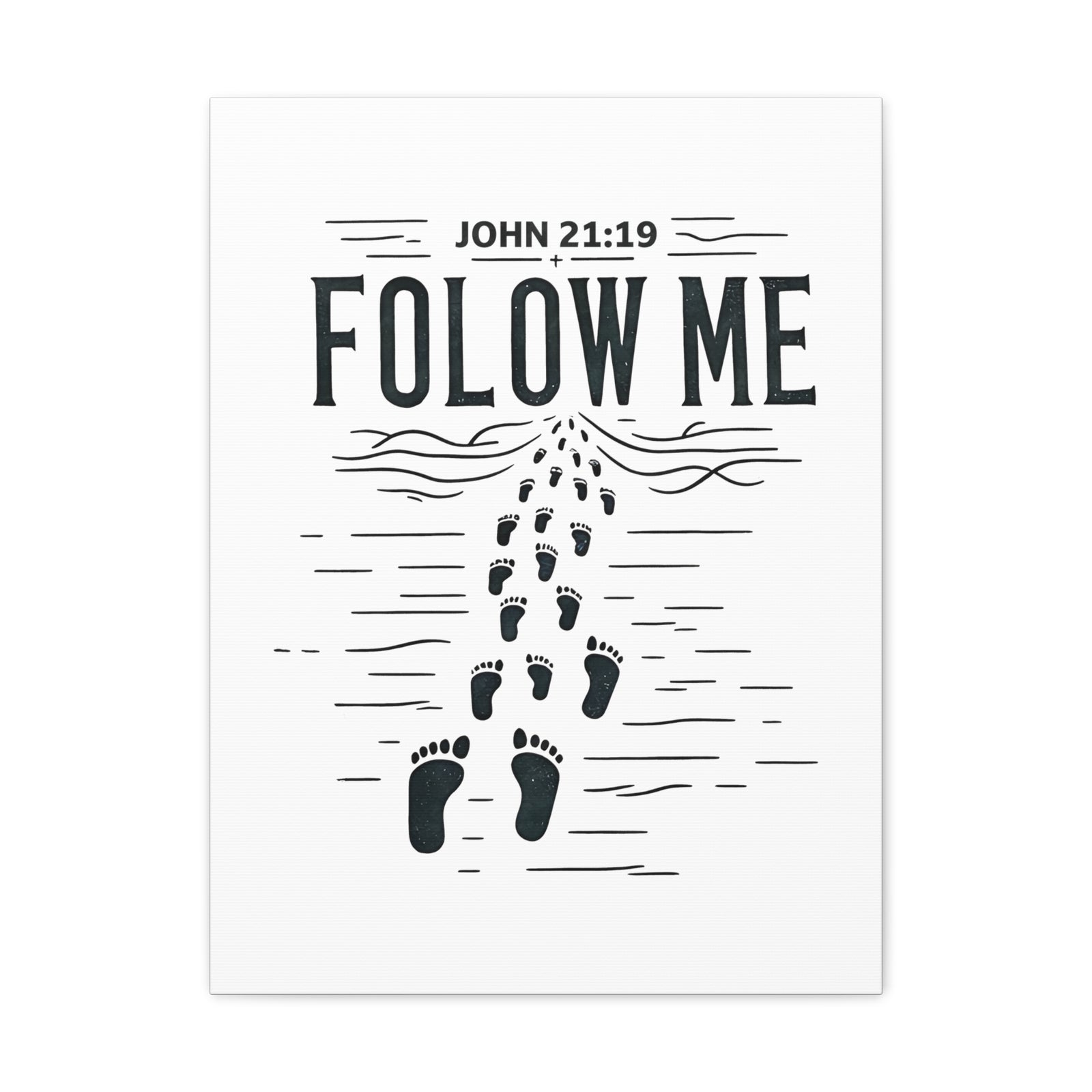 Scripture Walls John 21:19 Follow Me Bible Verse Canvas Christian Wall Art Ready to Hang Unframed-Express Your Love Gifts