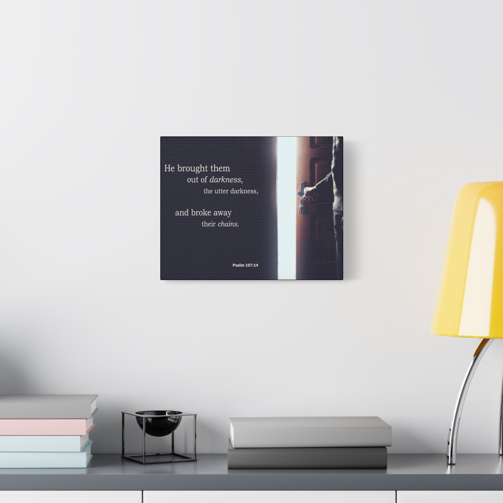 Scripture Walls He Brought Them Psalm 107:14 Bible Verse Canvas Christian Wall Art Ready to Hang-Express Your Love Gifts