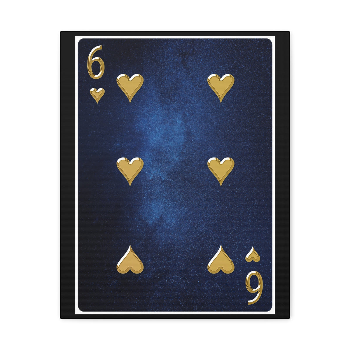 Six Of Hearts Space Background Playing Card Canvas Wall Art for Home Decor Ready-to-Hang-Express Your Love Gifts
