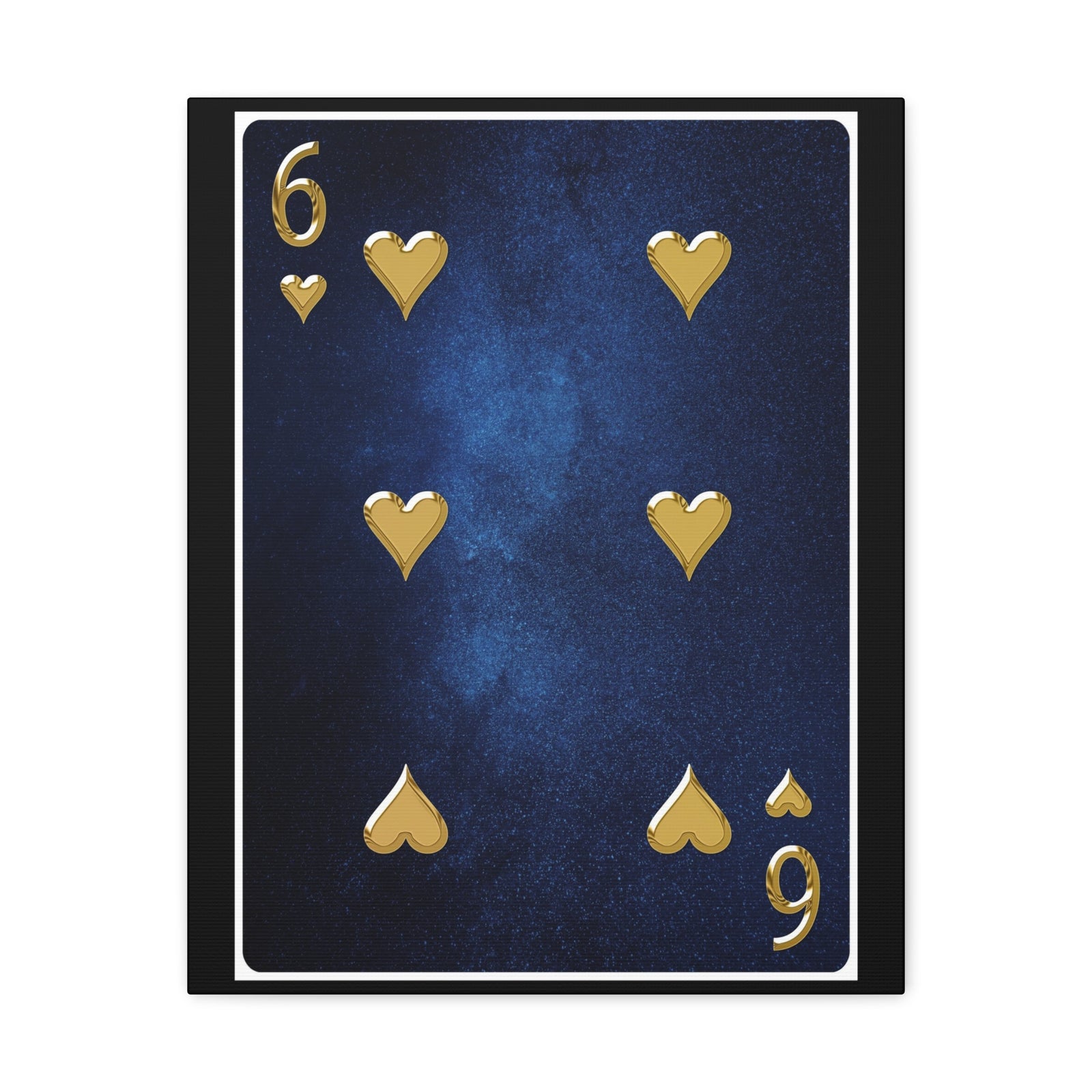 Six Of Hearts Space Background Playing Card Canvas Wall Art for Home Decor Ready-to-Hang-Express Your Love Gifts