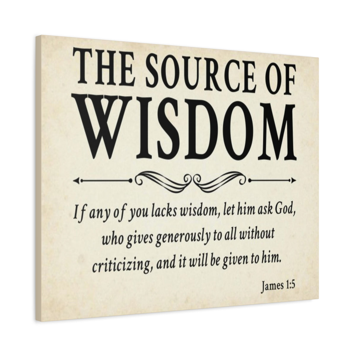 Scripture Walls James 1:5 The Source of Wisdom White Bible Verse Canvas Christian Wall Art Ready to Hang Unframed-Express Your Love Gifts