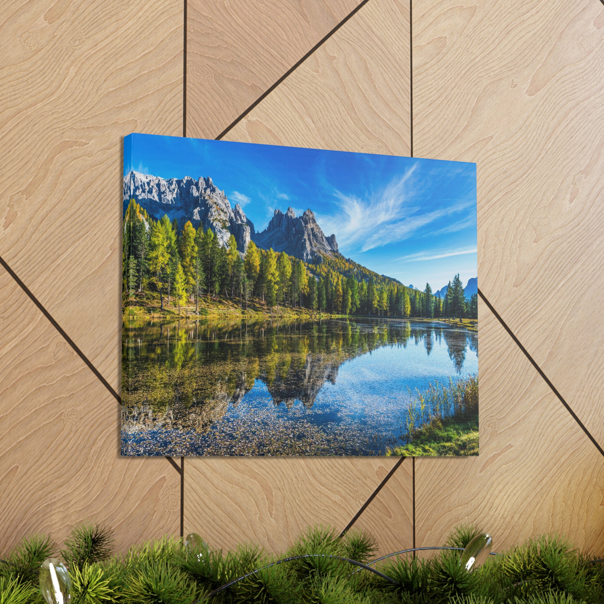 Valley Mountain Lake Nature Wilderness Photography Canvas Wall Art for Home Decor Ready-to-Hang-Express Your Love Gifts