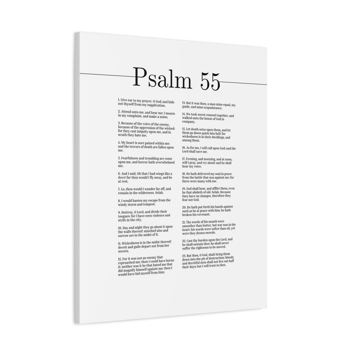 Scripture Canvas The Lord Shall Save Me Psalm 55 Christian Wall Art Bible Verse Print Ready to Hang-Express Your Love Gifts