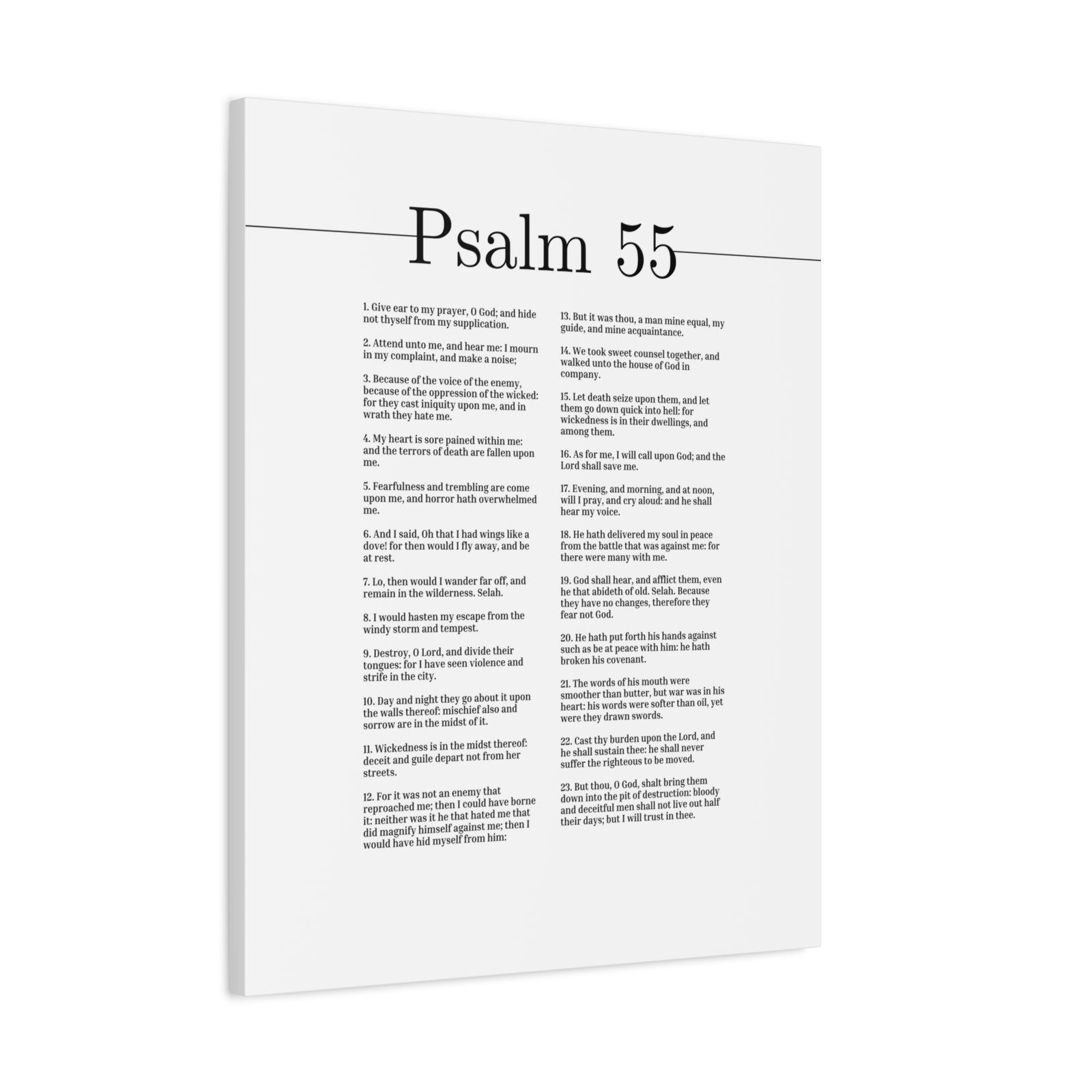 Scripture Canvas The Lord Shall Save Me Psalm 55 Christian Wall Art Bible Verse Print Ready to Hang-Express Your Love Gifts
