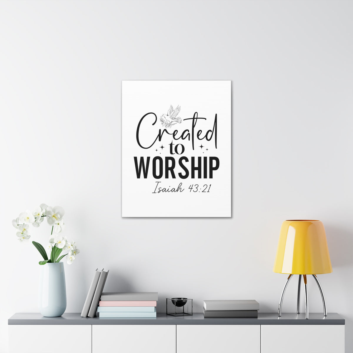 Scripture Walls Isaiah 43:21 Created to Worship Bible Verse Canvas Christian Wall Art Ready to Hang Unframed-Express Your Love Gifts