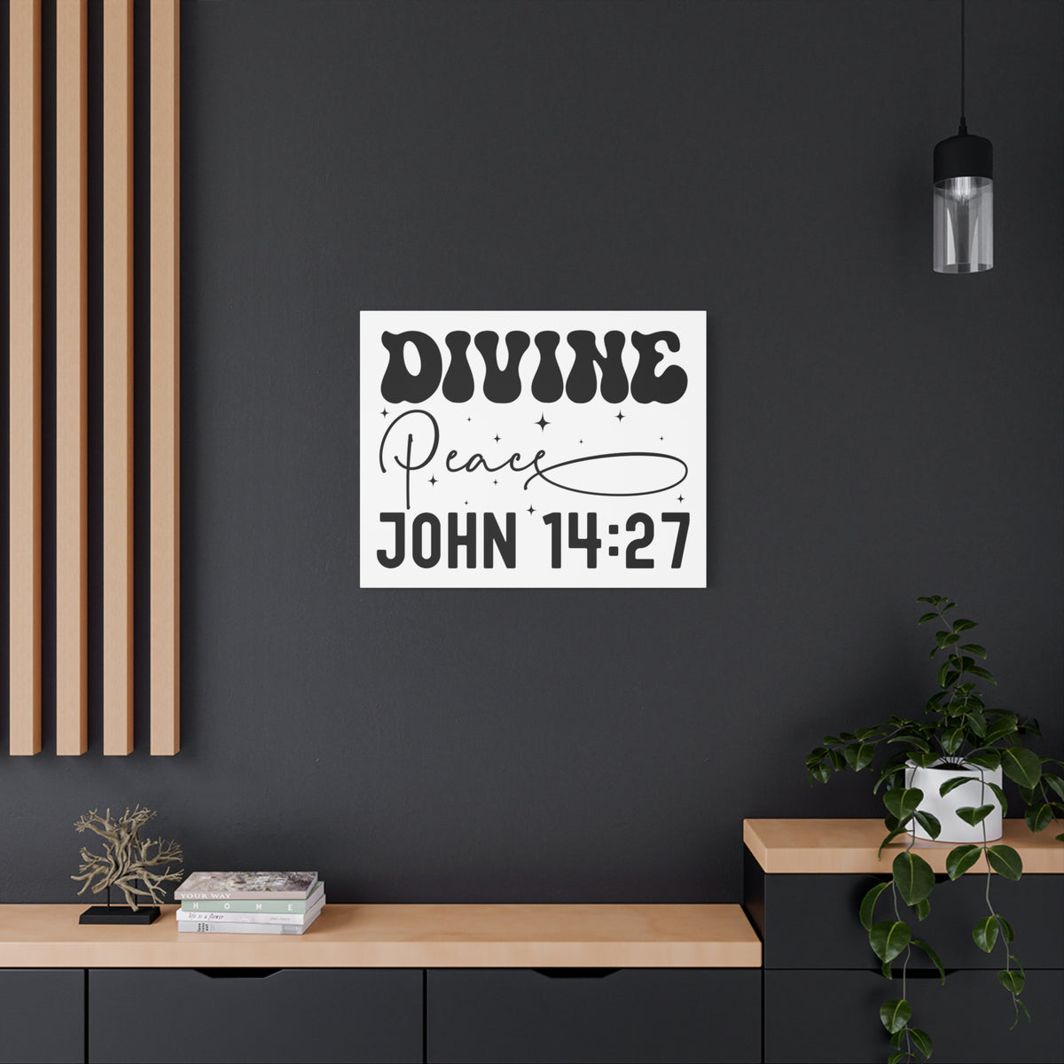 Scripture Walls John 14:27 Divine Peace Bible Verse Canvas Christian Wall Art Ready to Hang Unframed-Express Your Love Gifts
