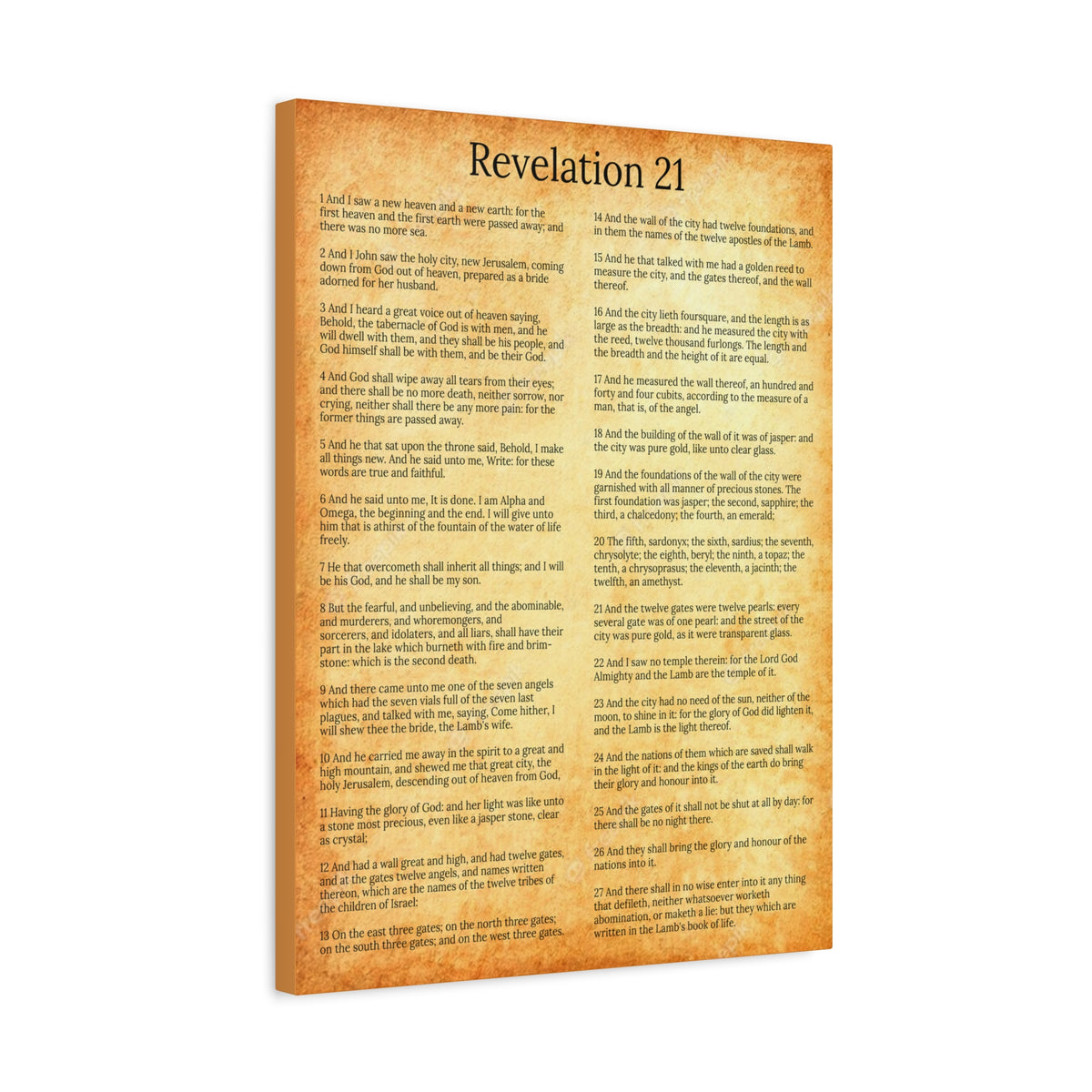 Scripture Walls New Heaven and New Earth Revelation 21 Gold Chapter Christian Wall Art Print Ready to Hang Unframed-Express Your Love Gifts