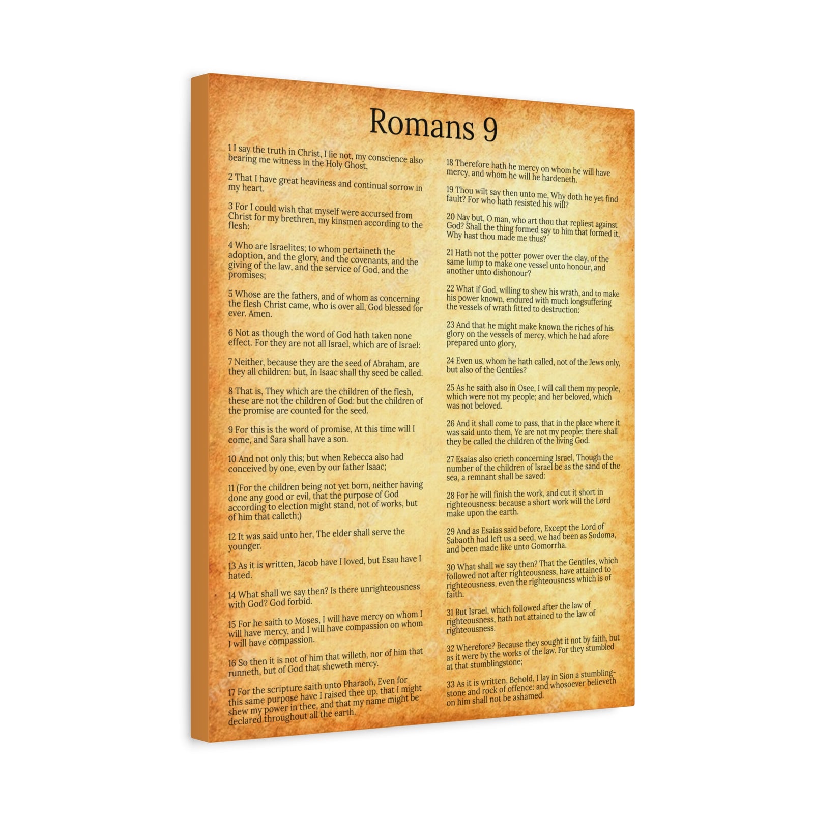 Scripture Walls Romans 9 Chapter Gold God’s Sovereign Choice Christian Wall Art Print Ready to Hang Unframed-Express Your Love Gifts