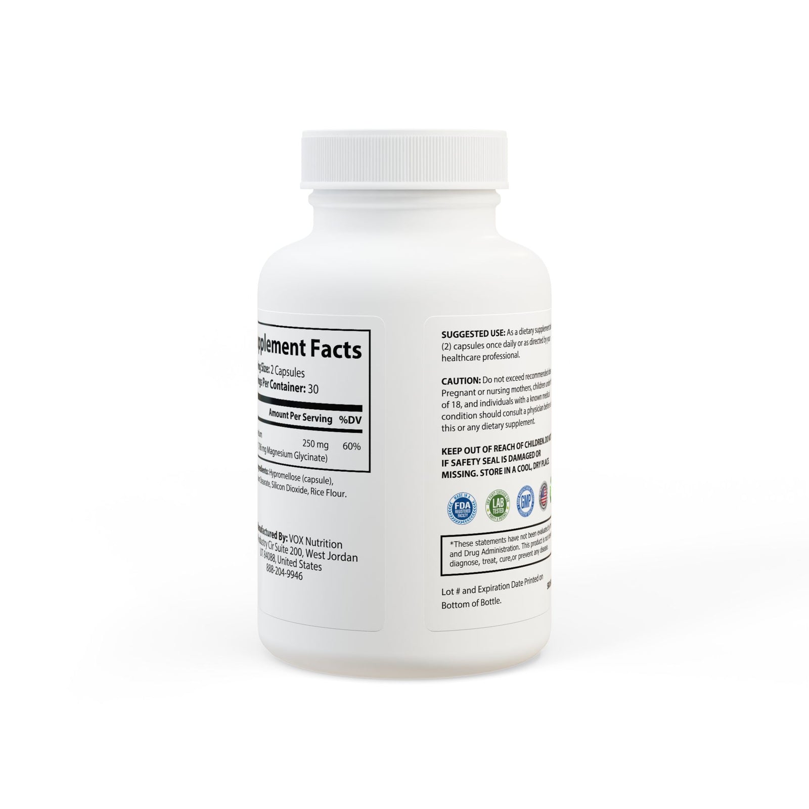 Magnesium Glycinate – Athletic Performance & Muscle Recovery – Non-GMO, Vegan, 60 Capsules-Express Your Love Gifts