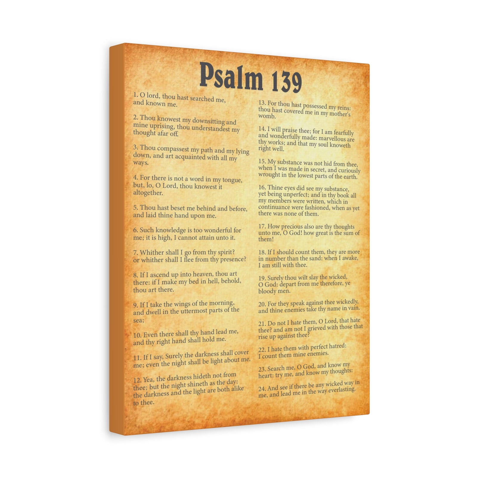 Scripture Walls Psalm 139 Gold Bible Chapter Canvas Christian Wall Art Ready to Hang Unframed-Express Your Love Gifts