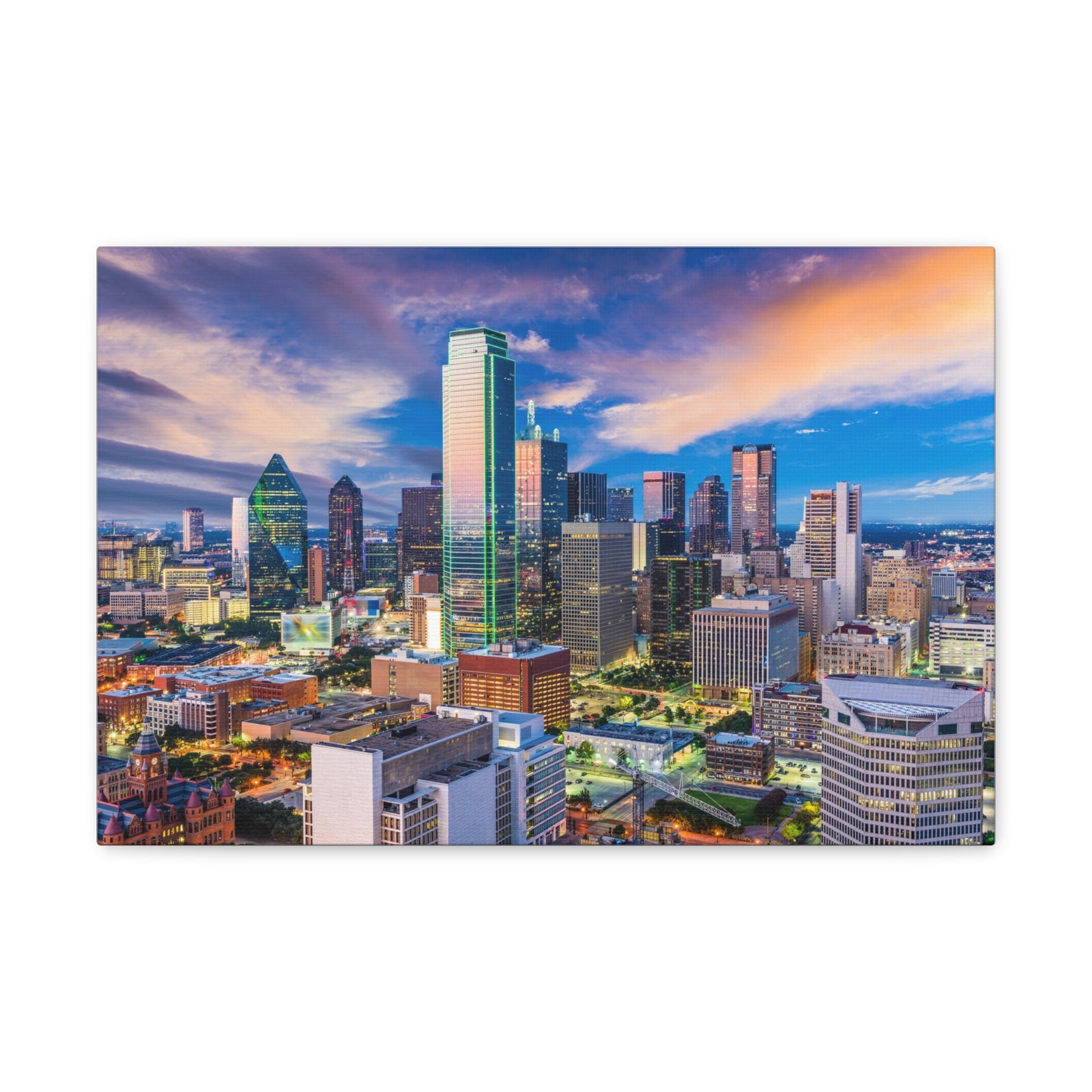 Dallas Daytime Skyline Canvas Artwork High-Quality Breathtaking Stunning Cityscape for Home Decor Ready to Hang-Express Your Love Gifts