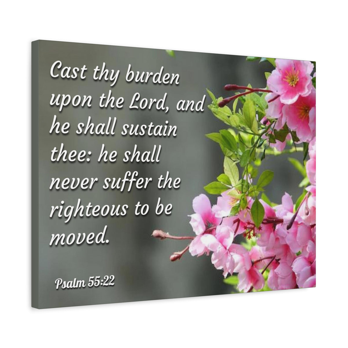 Scripture Canvas Upon The Lord Psalm 55:22 Christian Wall Art Bible Verse Print Ready to Hang-Express Your Love Gifts
