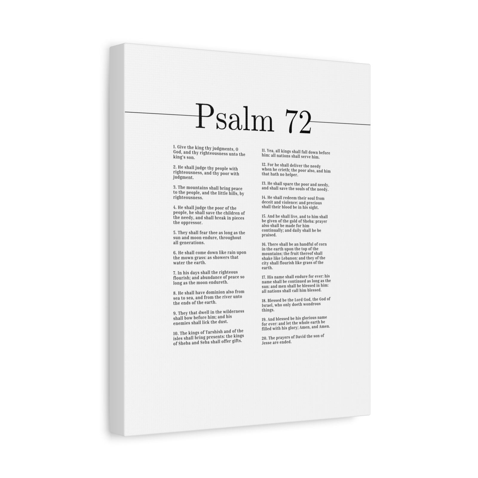 Scripture Canvas Blessed Be The Lord God Psalm 72 Christian Wall Art Bible Verse Print Ready to Hang-Express Your Love Gifts