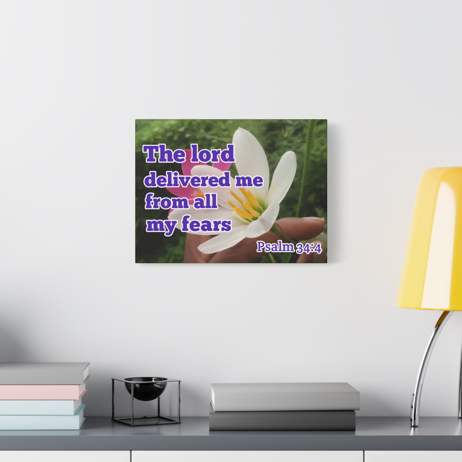Scripture Walls The Lord Delivered Me Psalm 34:4 Bible Verse Canvas Christian Wall Art Ready to Hang-Express Your Love Gifts