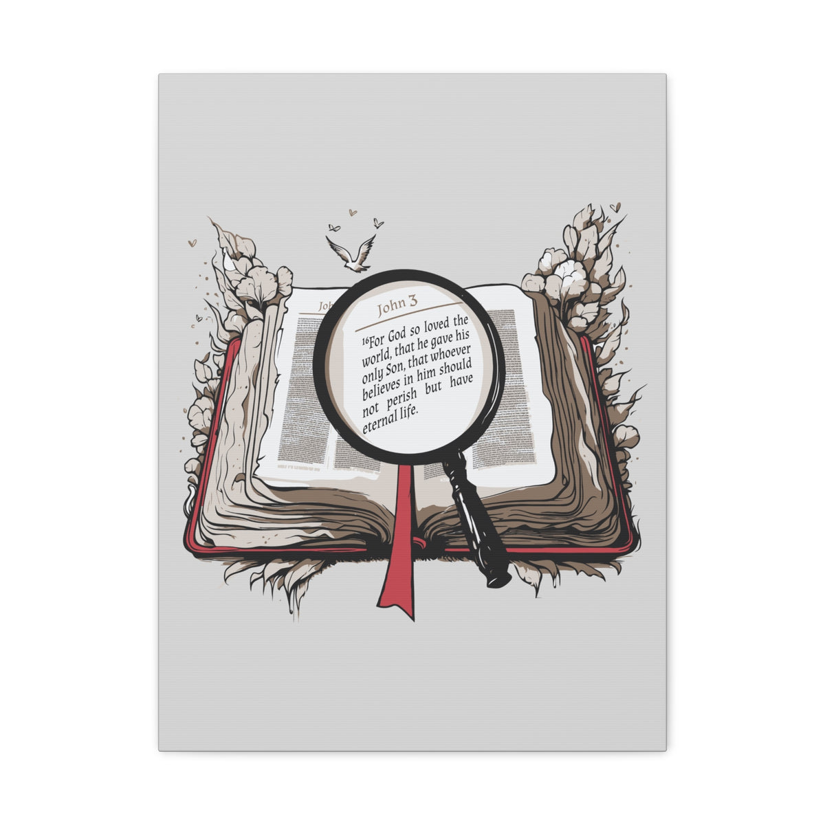 Scripture Walls John 3:16 Open Book Bible Verse Canvas Christian Wall Art Ready to Hang Unframed-Express Your Love Gifts