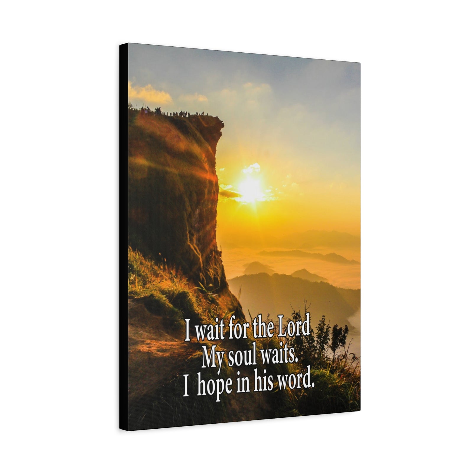 I Wait For The LordScripture Canvas I Wait For The Lord Psalm 130:5 Christian Wall Art Bible Verse Print Ready to Hang-Express Your Love Gifts