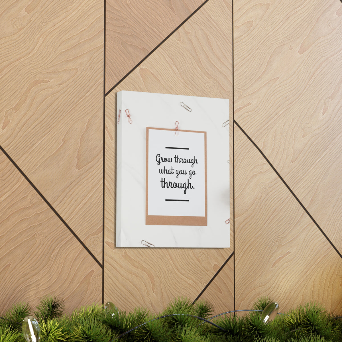 Inspirational Quote Canvas Grow Through What You Go Through Motivational Print Ready to Hang Artwork-Express Your Love Gifts