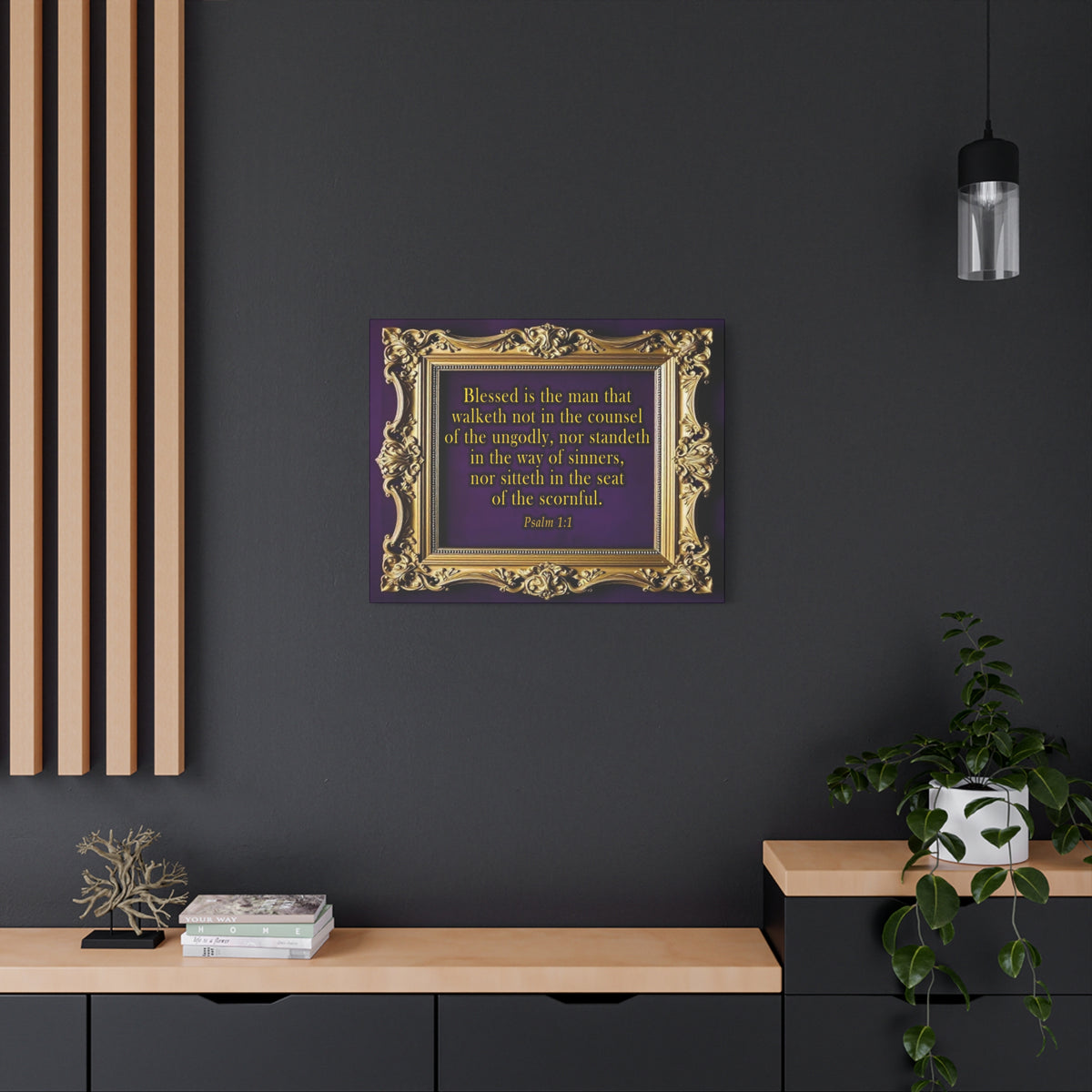 Scripture Walls Psalm 1:1 KJV Bible Verse Canvas Christian Wall Art Ready to Hang Unframed-Express Your Love Gifts