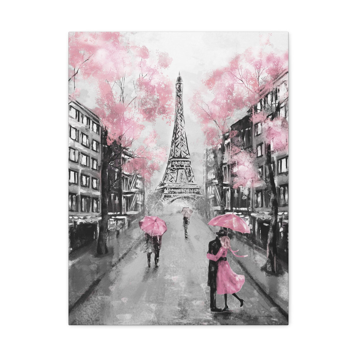 Kiss In Paris Eiffel Tower France Canvas Artwork High-Quality Breathtaking French City for Home Decor Ready to Hang-Express Your Love Gifts