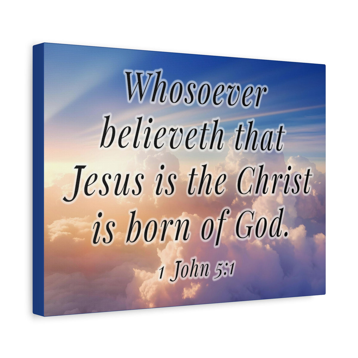 Scripture Walls 1 John 5:1 Jesus is the Christ Bible Verse Canvas Christian Wall Art Ready to Hang Unframed-Express Your Love Gifts