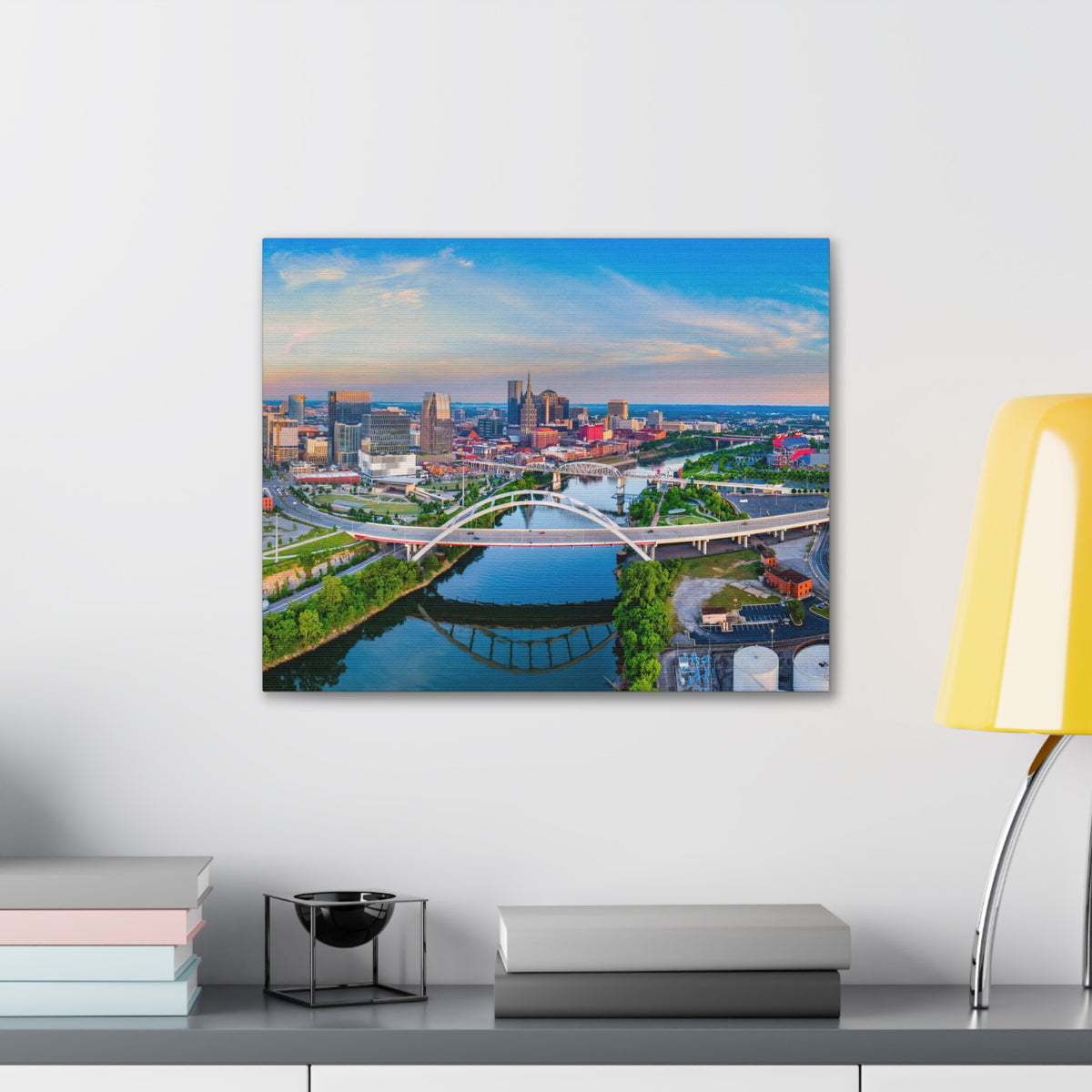 Nashville Daytime Skyline Canvas Artwork High-Quality Breathtaking Stunning Cityscape for Home Decor Ready to Hang-Express Your Love Gifts