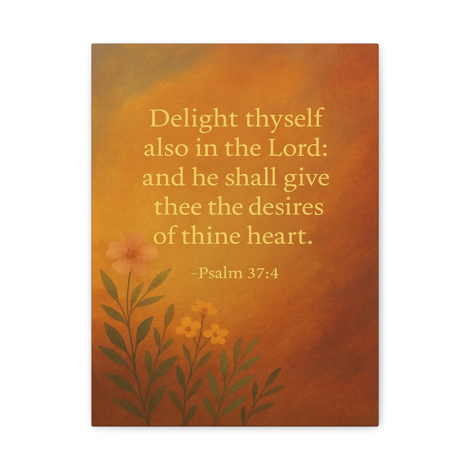 Bible Verse Canvas Psalm 37:4 Christian Home Décor Wall Art Scripture Ready to Hang Faith Print-Express Your Love Gifts