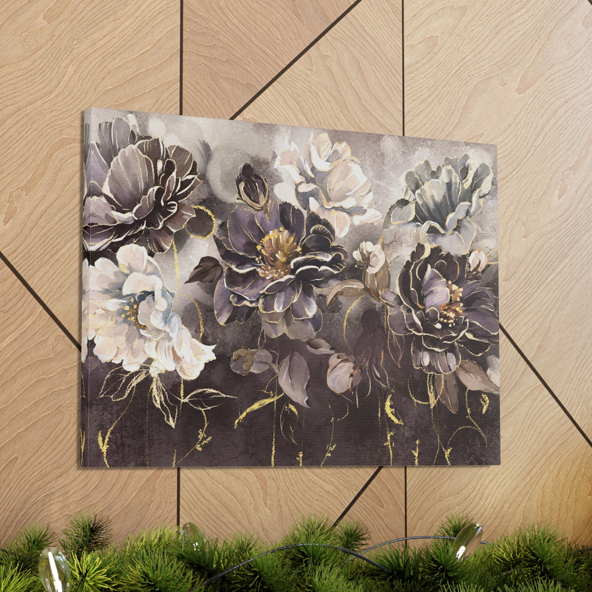 Oil Painting With Flower Rose & Leaves Flower Canvas Wall Art for Home Decor Ready-to-Hang-Express Your Love Gifts