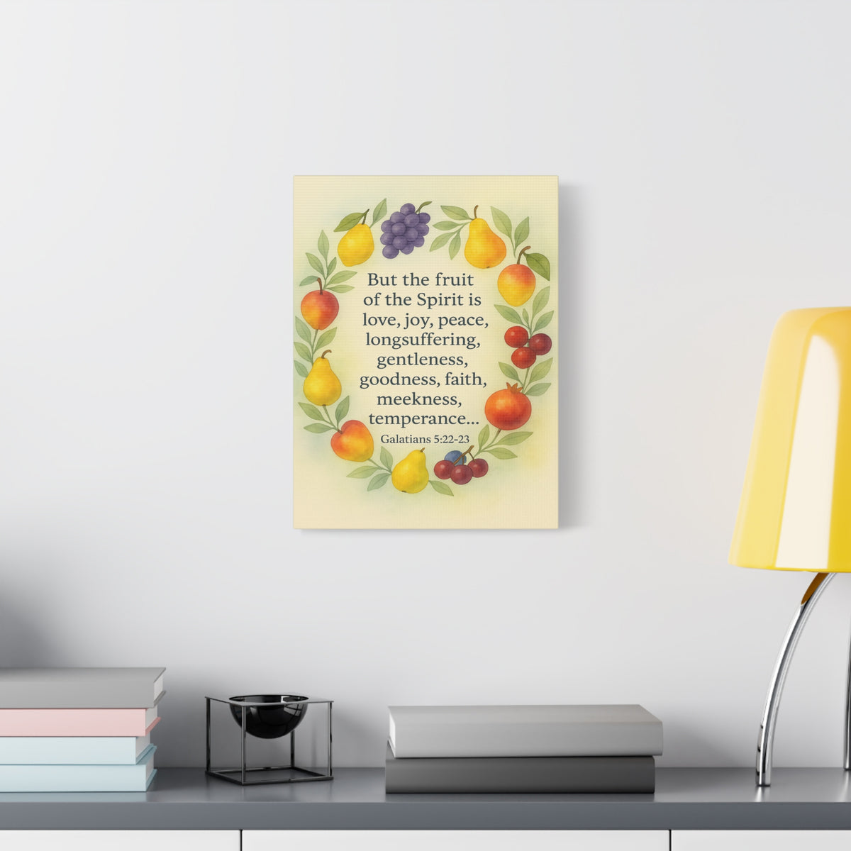 Bible Verse Canvas Galatians 5:22-23 Christian Home Décor Wall Art Scripture Ready to Hang Faith Print-Express Your Love Gifts