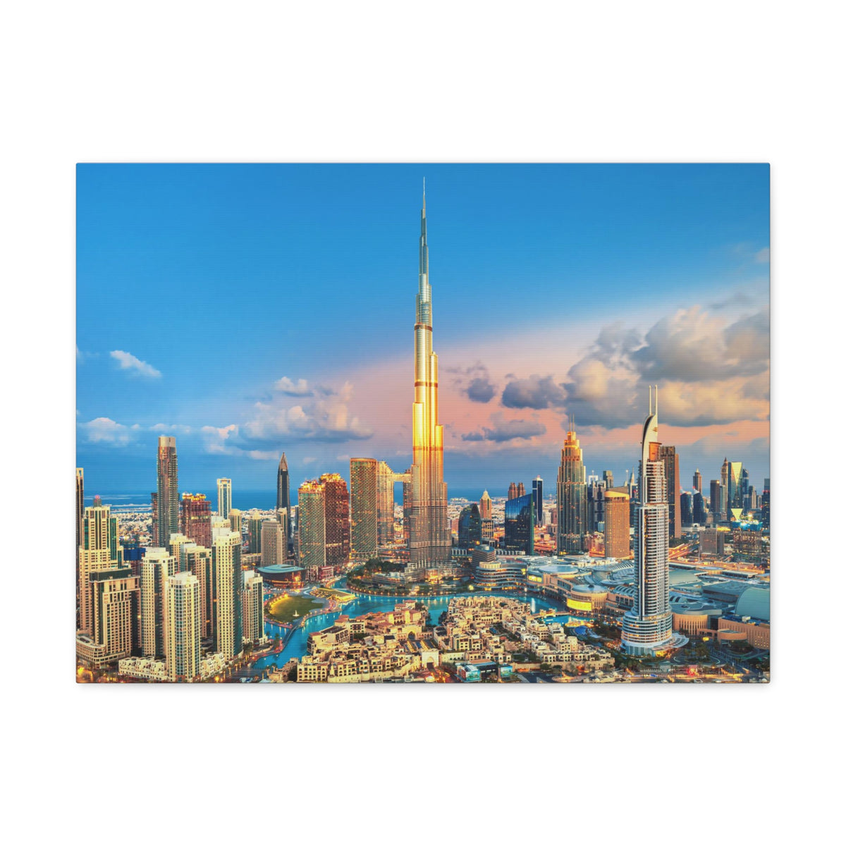 Dubai Daytime Skyline Canvas Artwork High-Quality Breathtaking Stunning Cityscape for Home Decor Ready to Hang-Express Your Love Gifts