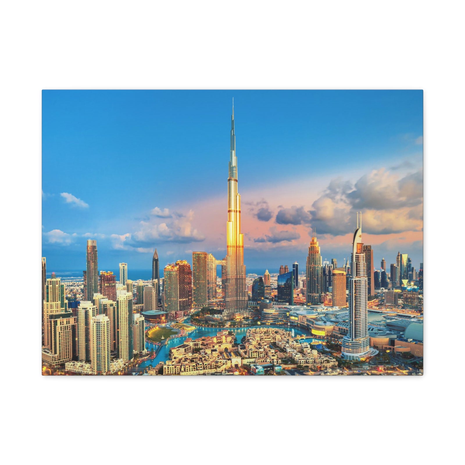 Dubai Daytime Skyline Canvas Artwork High-Quality Breathtaking Stunning Cityscape for Home Decor Ready to Hang-Express Your Love Gifts