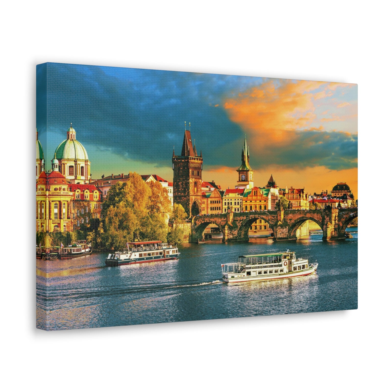 Prague Daytime Skyline Canvas Artwork High-Quality Breathtaking Stunning Cityscape for Home Decor Ready to Hang-Express Your Love Gifts
