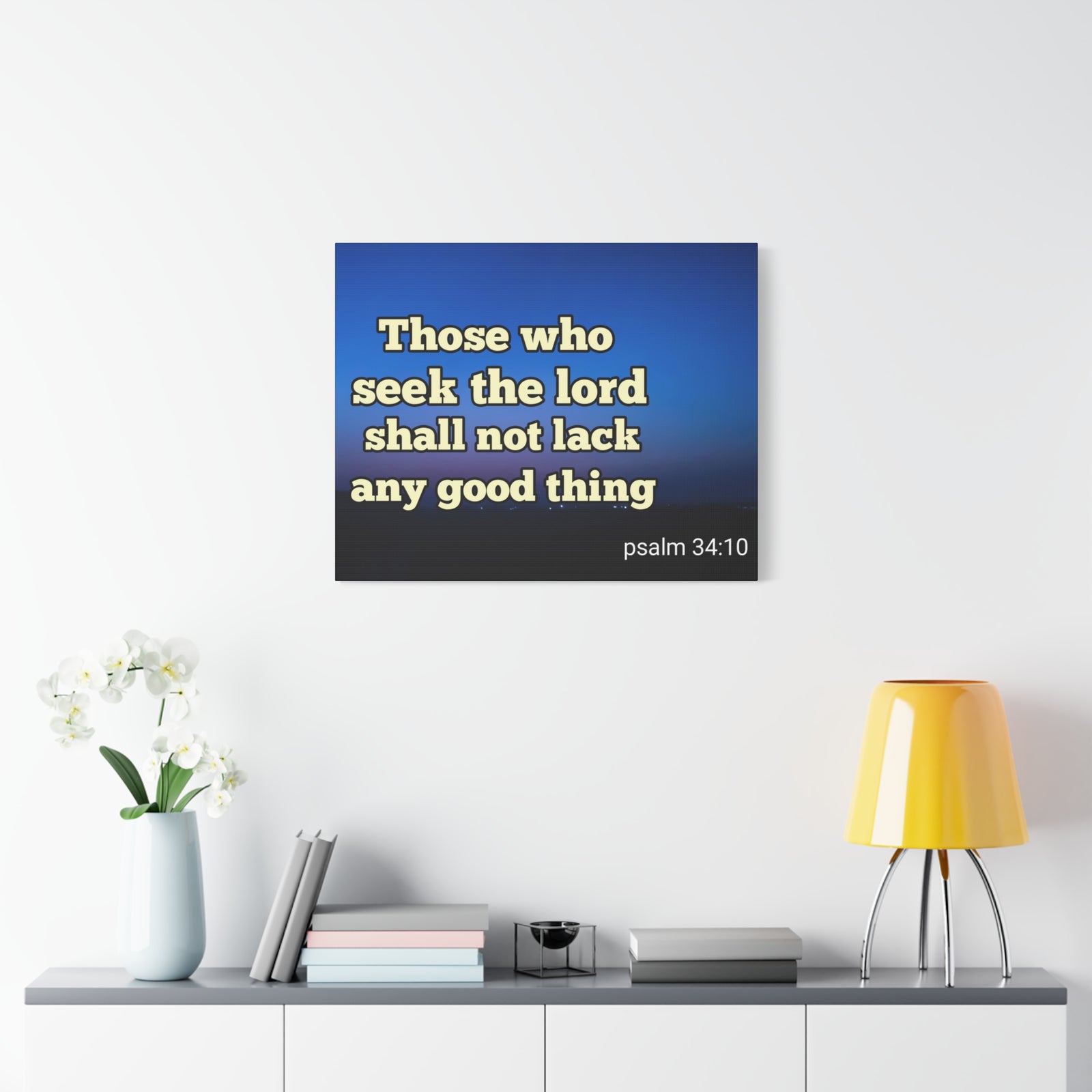 Scripture Walls Seek The Lord Psalm 34:10 Bible Verse Canvas Christian Wall Art Ready to Hang-Express Your Love Gifts