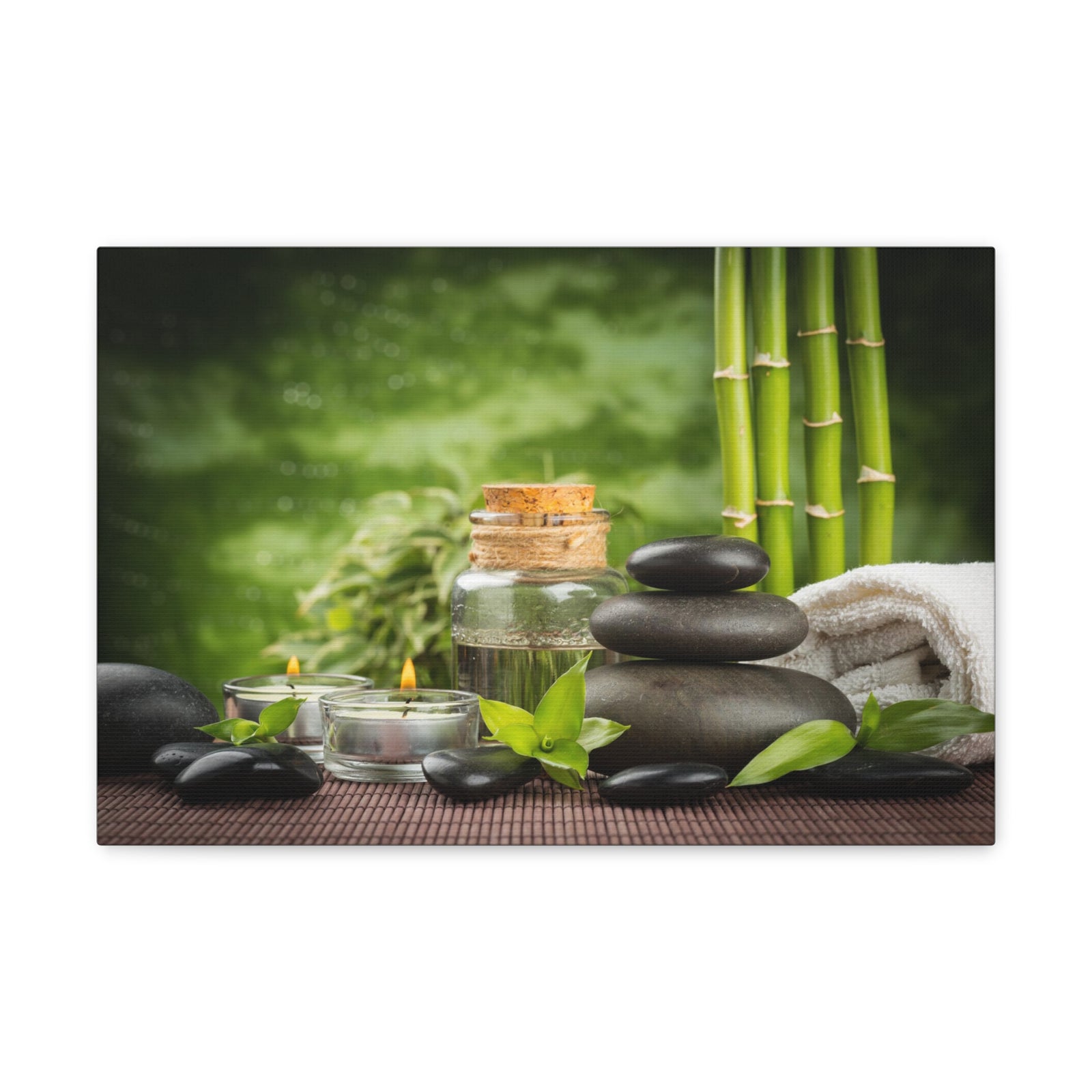 Massage Oil and Stones Forest Floral Nature Photography Canvas Wall Art for Home Decor Ready-to-Hang-Express Your Love Gifts