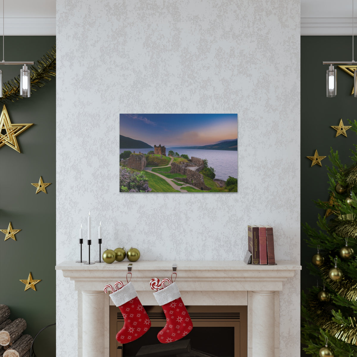 Ruins of Urquhart Castle Ness Scotland Nature Wilderness Photography Canvas Wall Art for Home Decor Ready-to-Hang-Express Your Love Gifts